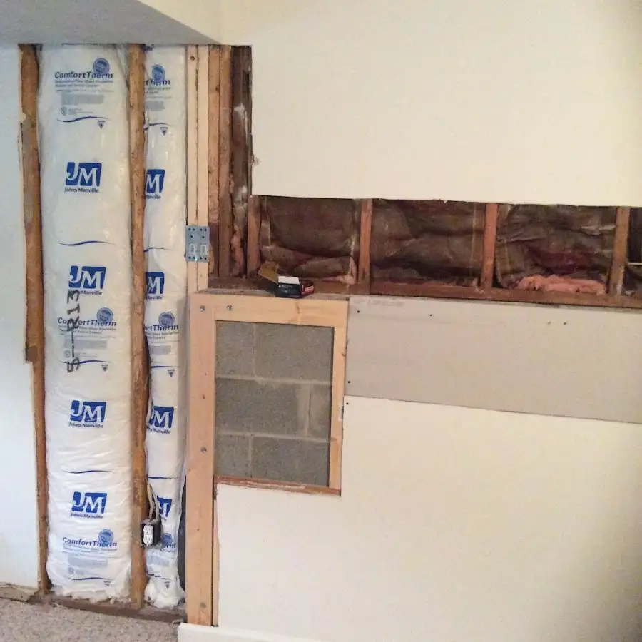 Wall insulation replacement during Contents Cleaning & Restoration in Deer Park